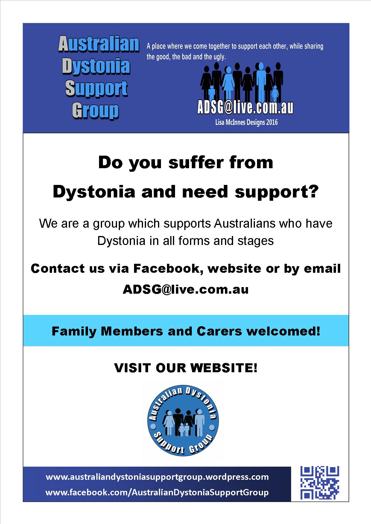 Australian Dystonia Support Group Poster